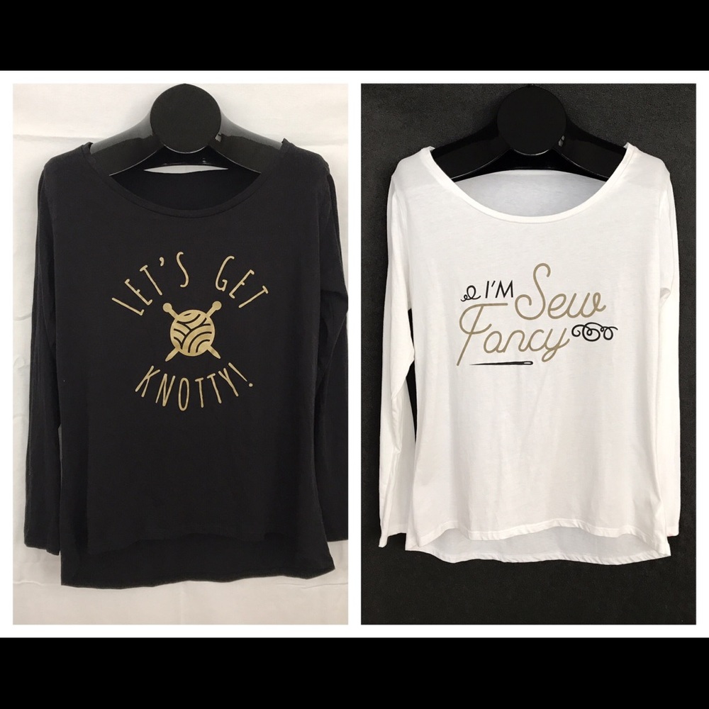 Two super cute crafty long sleeve t's.